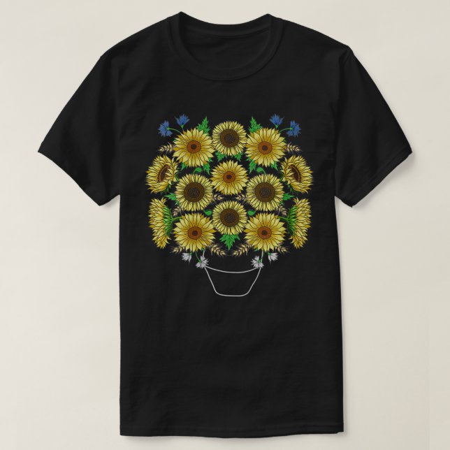Camiseta Mulheres Buquê De Girassol Girassóis Flores Florai (Frente do Design)