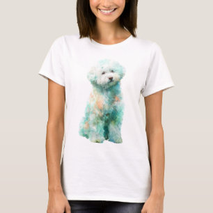 Camiseta Mulheres Cachorro Bichon Frise Teal Caprichoso Aqu