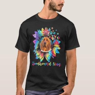 Camiseta Mulheres Cachorro de Girassol Mamãe Tie Dye