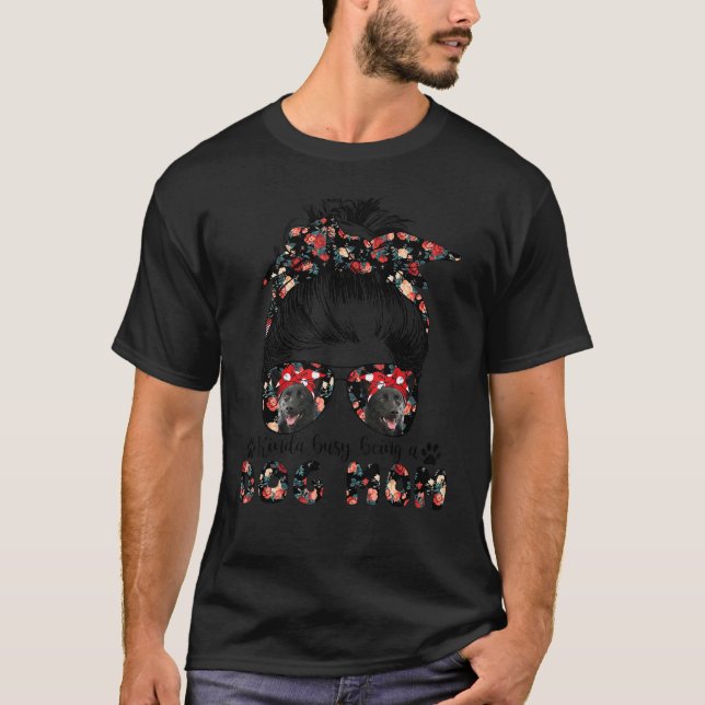 Camiseta Mulheres Cachorro Kelpie Australiano Mãe Mensy Bun (Frente)