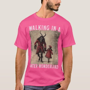 Camiseta Mulheres caminhando em um Natal Krampus sinistro