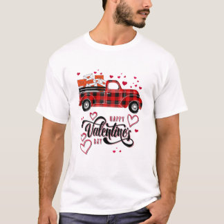 Camiseta Mulheres Caminhão Vermelho com Feliz dia de os nam