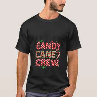 Camiseta Mulheres Candy Cane Tripulação de Natal Luzes Engr