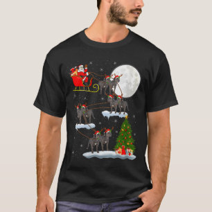 Camiseta Mulheres Cane Corso Cachorro Papai Noel Trenó Voad