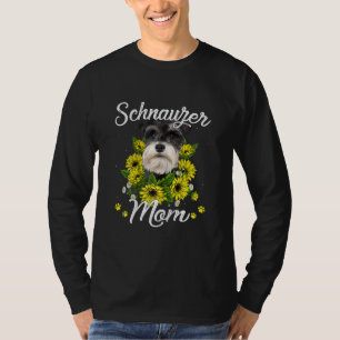 Camiseta Mulheres Cão Dia da Mãe Presente Girassol Schnau