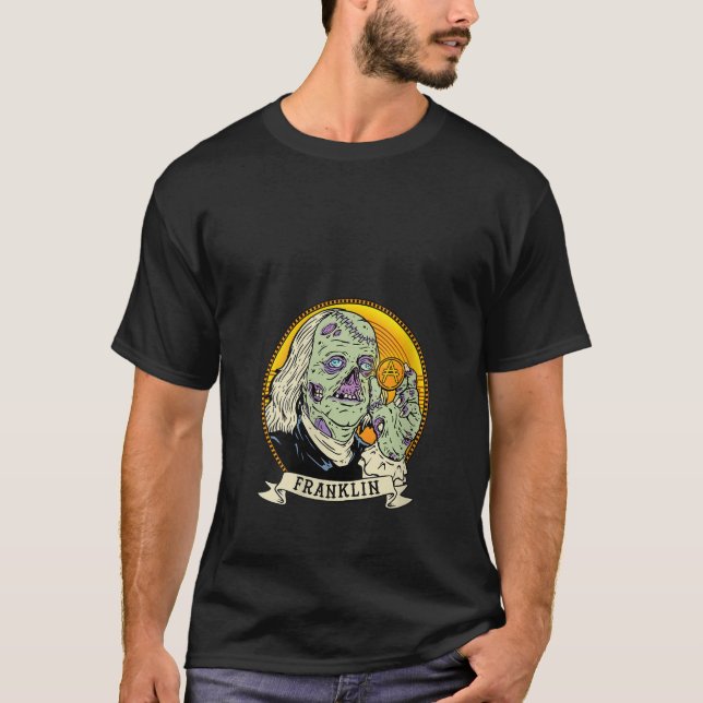 Camiseta Mulheres Cardano Zombie Ben Franklin Hodl ADA (Frente)
