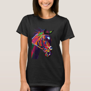 Camiseta Mulheres Cavalas Meninas Coloridas Andando de Cava
