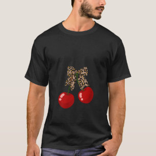 Camiseta Mulheres cerejas com arcos-de-colete-leopardo