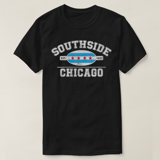 Camiseta Mulheres Chicago Flag Southside Chicago Cidade de  (Frente do Design)