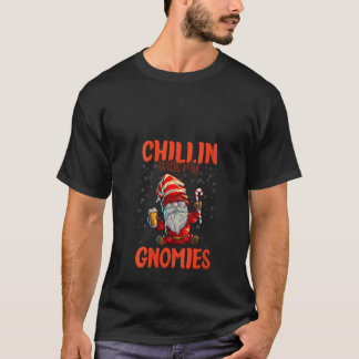 Camiseta Mulheres Chillin Com Meus Gnomies Mulheres Três Na
