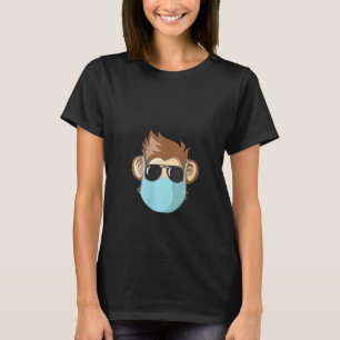 Camiseta Mulheres Chimpanzés Mascaradas Distância Social Q