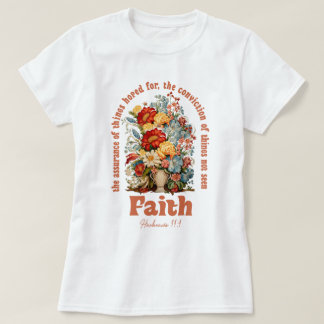 Camiseta Mulheres Christian Boho Faith Wildflower