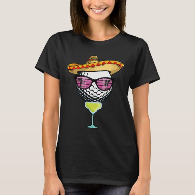 Camiseta Mulheres Cinco De Mayo Golf Ball Com Sombrero Marg (Frente)