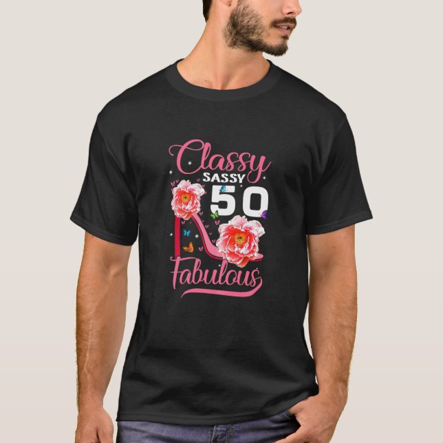 Camiseta Mulheres Clássicas Sassy 50 Fabulosas 50A Parte De (Frente)