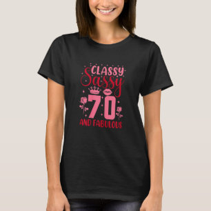 Camiseta Mulheres Clássicas Sassy 70 E Fabuloso Aniversário