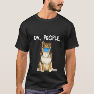 Camiseta Mulheres Collie Ow Pessoas Cachorro Vestindo másca