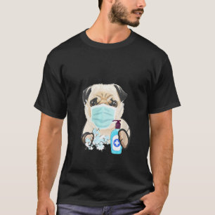 Camiseta Mulheres Colocam Cachorro Rosto Máscara Saúde Flu