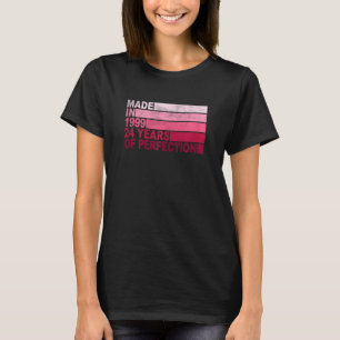 Camiseta Mulheres com 24 anos Nascer de aniversário em 1999