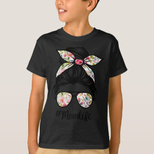 Camiseta Mulheres com coque desarrumado de flor vida de mãe
