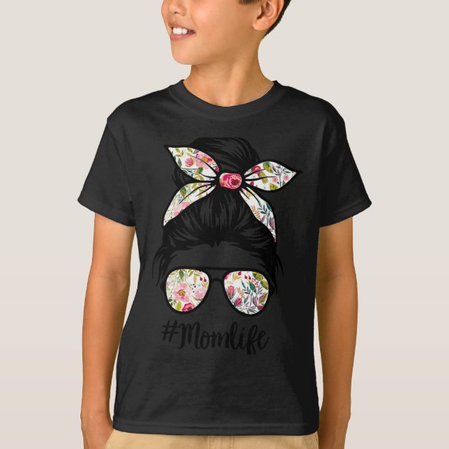 Camiseta Mulheres com coque desarrumado de flor vida de mãe (Frente)