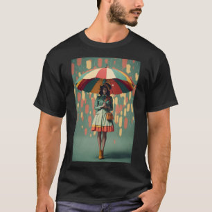 Camiseta mulheres com guarda-chuva