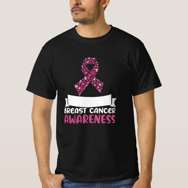 Camiseta Mulheres com Sensibilização para o Cancer da Fita  (Frente)