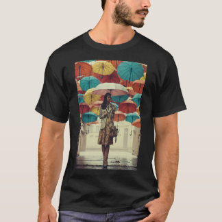 Camiseta mulheres com umbrela