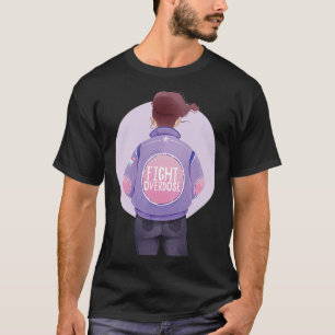 Camiseta Mulheres Combatem Sobredosagem Roxo Sobredosagem d