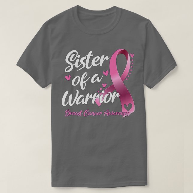 Camiseta Mulheres Combatendo Cancer Irmã De Sensibilização (Frente do Design)
