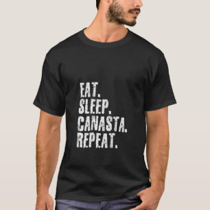 Camiseta Mulheres Comem Sleep Canasta Repete Jogador de Jog