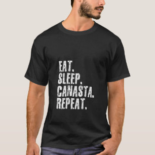 Camiseta Mulheres Comem Sleep Canasta Repete Jogador de Jog