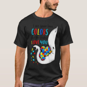 Camiseta Mulheres Conscientes do Autismo Aceitação de Crian