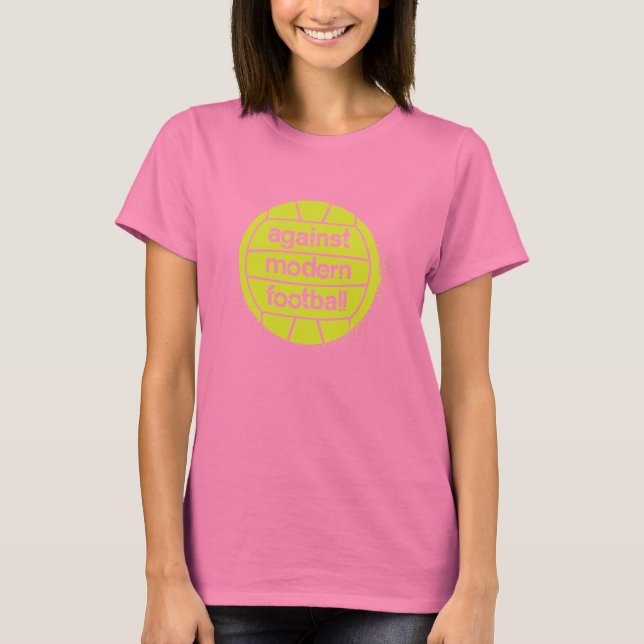 Camiseta Mulheres Contra Futebol Moderno (Brown/Limão) (Frente)