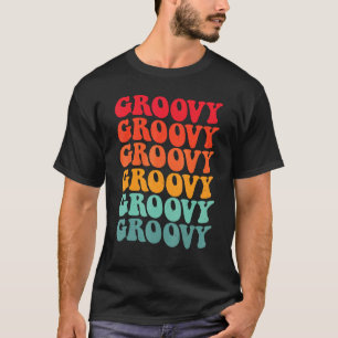 Camiseta Mulheres Cores de Groovy Retro 70s Nostalgia estét