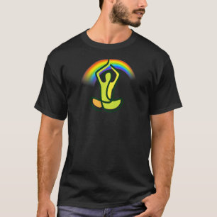 Camiseta Mulheres Cores do Arco-íris Cinza Yoga 3