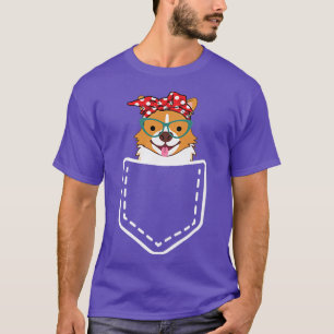 Camiseta Mulheres Corgi em Pocket Cute Corgi Mãe Presente p