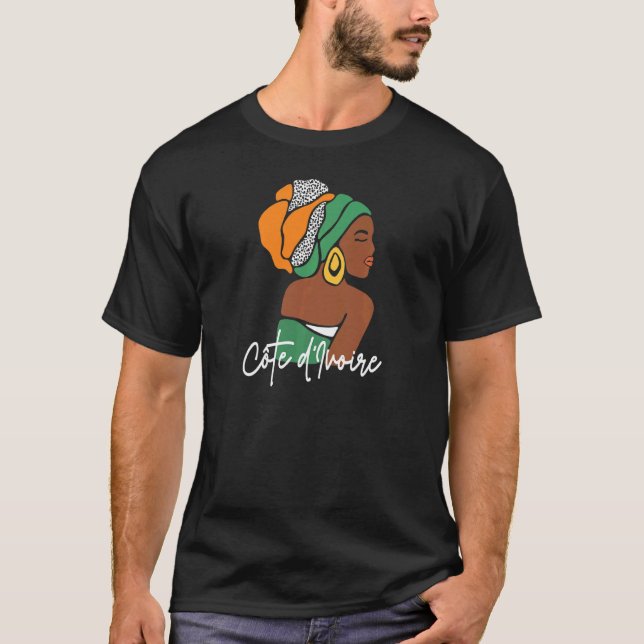 Camiseta Mulheres Costa do Marfim Herança Étnica Côte D'ivo (Frente)