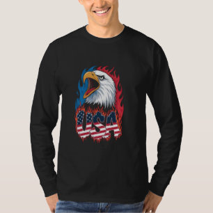 Camiseta Mulheres Crianças Águia Bandeira Homens Americanos