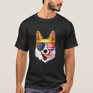Camiseta Mulheres Crianças Eua Flag Corgi