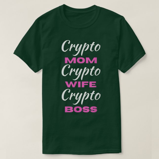 Camiseta Mulheres Cripto Mãe Mulher Chefe Mulher Engraçada  (Frente do Design)