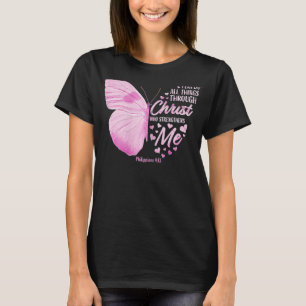 Camiseta Mulheres Cristãs Bíblias Verso Borboleta Religiosa