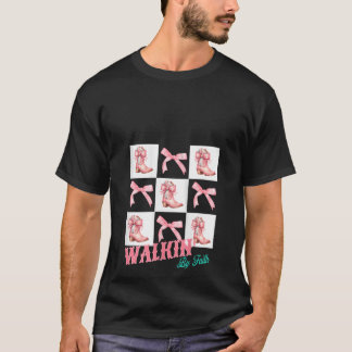 Camiseta Mulheres cristãs Faith Cowgirl Western Pink Boots