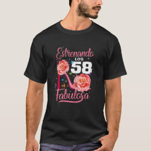 Camiseta Mulheres Cumpleaños 58 Mujer Fabulosa Español 58º