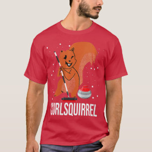 Camiseta Mulheres Curvando Esporte Mascote Curlsquirrel Cur