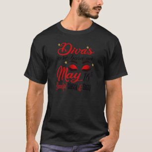Camiseta Mulheres Cute Divas São Nasceres Em 16 De Maio Tau