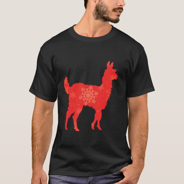 Camiseta Mulheres Cute Llama Lover Engraçado Holi de Natal (Frente)