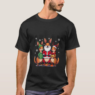 Camiseta Mulheres Cute Natal Cangurus em Fantasias de Elfo