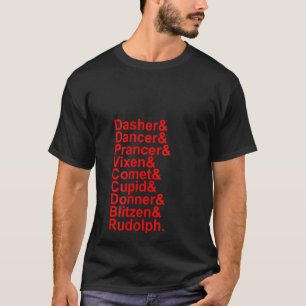 Camiseta Mulheres Cute Reindeer Nomes Helvetica Lista Chris