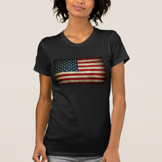 Camiseta Mulheres da bandeira americana do Grunge