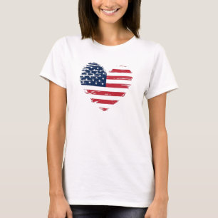 Camiseta Mulheres da Bandeira Americana EUA Estrelas Listra